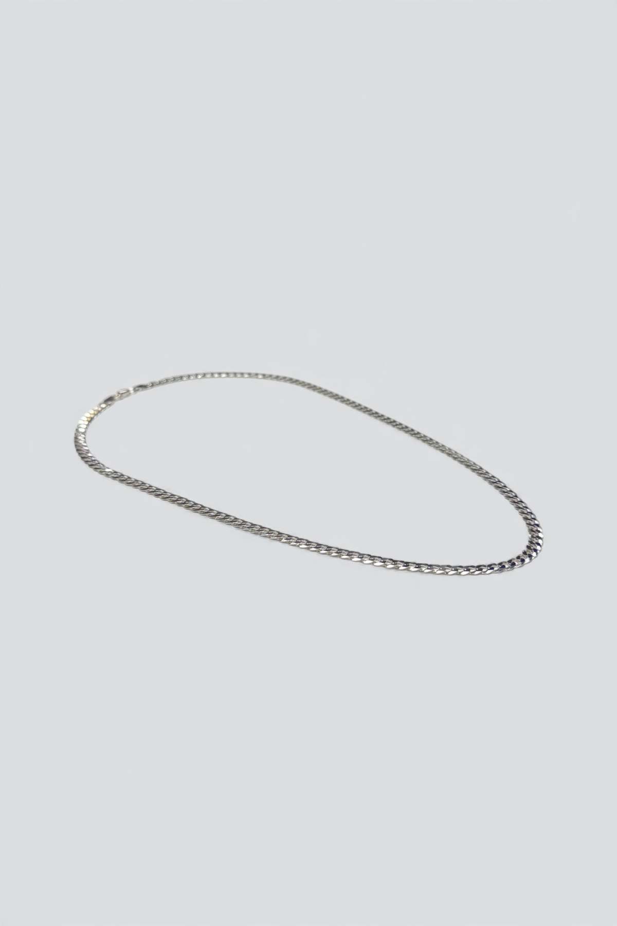 Vintage Flat Curb Chain Necklace - Sterling Silver - Image 3 of 3
