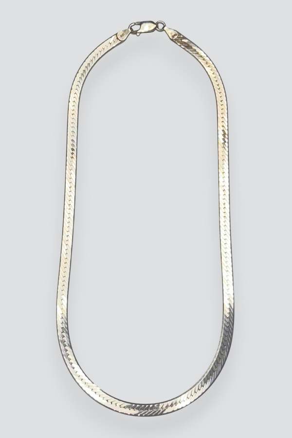 Vintage Herringbone Necklace - Sterling Silver
