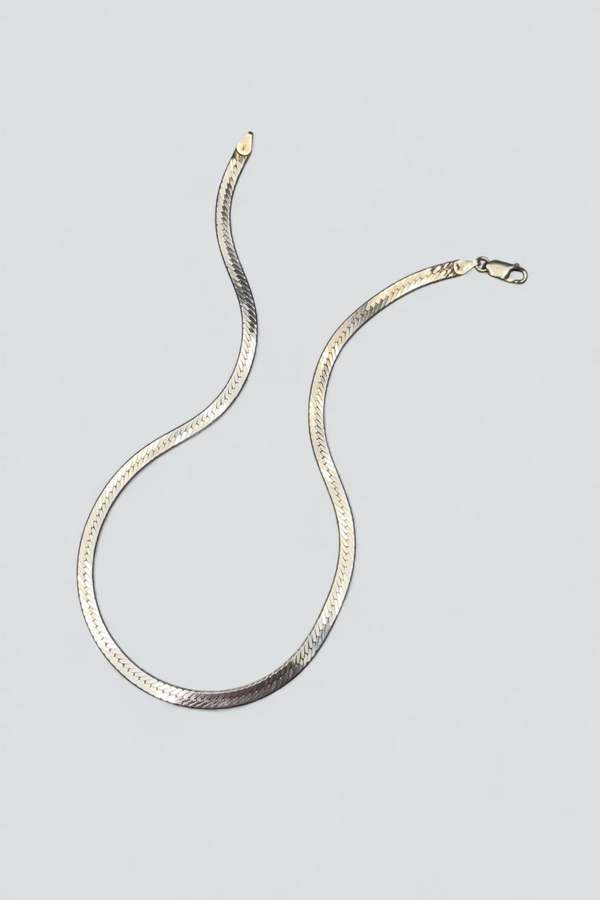 Vintage Herringbone Necklace - Sterling Silver