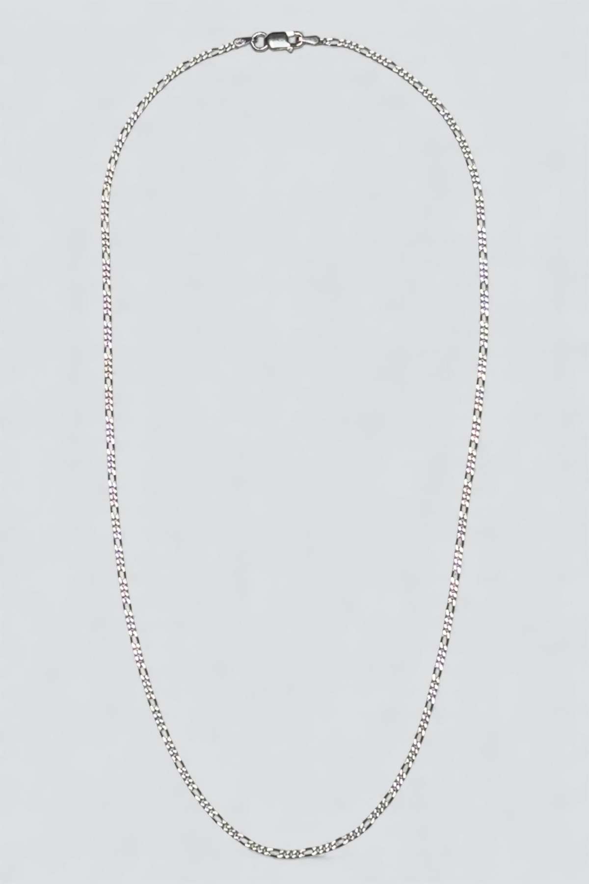 Vintage Thin Figaro Chain Necklace - Sterling Silver - Image 1 of 3