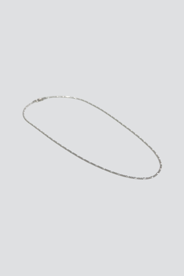 Vintage Thin Figaro Chain Necklace - Sterling Silver