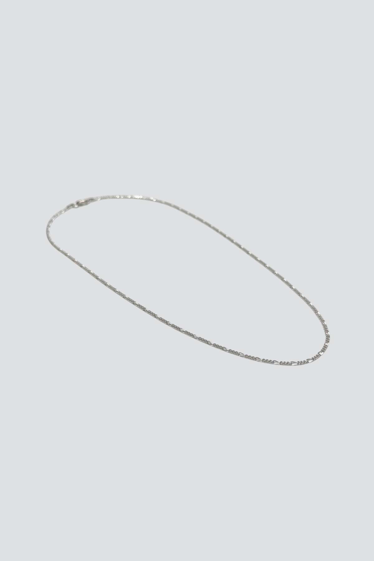Vintage Thin Figaro Chain Necklace - Sterling Silver - Image 2 of 3
