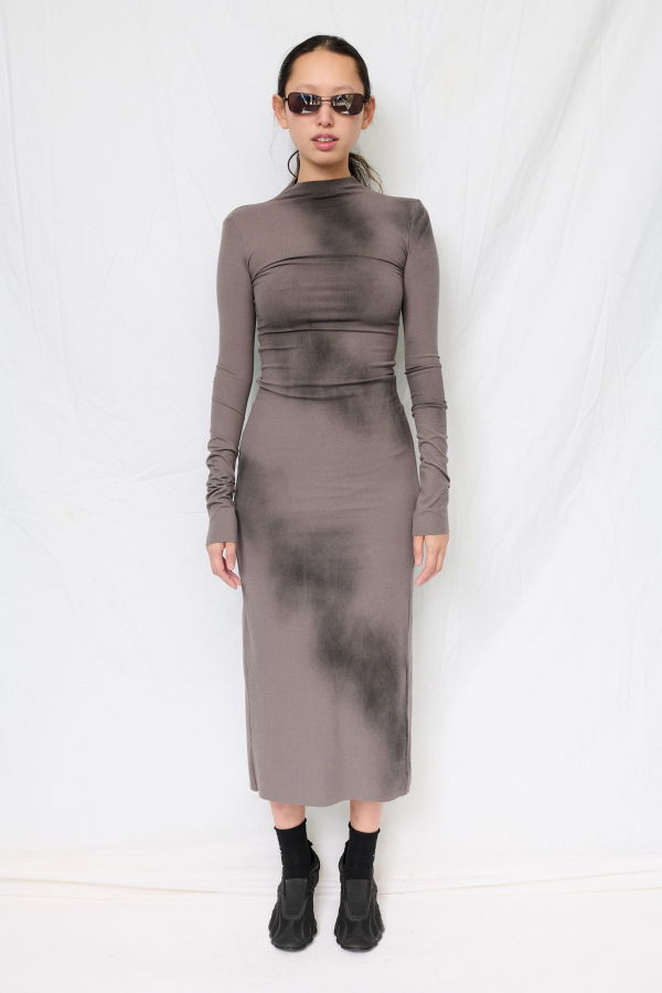 Assembly Airbrush Long Sleeve Mockneck Dress
