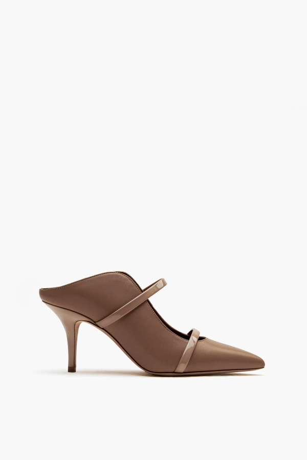 Malone Souliers Maureen 70 Leather Dual-Band Mule Pumps - Taupe