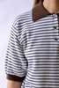 Cordera Merino Wool Striped Polo Top - Thumbnail 1