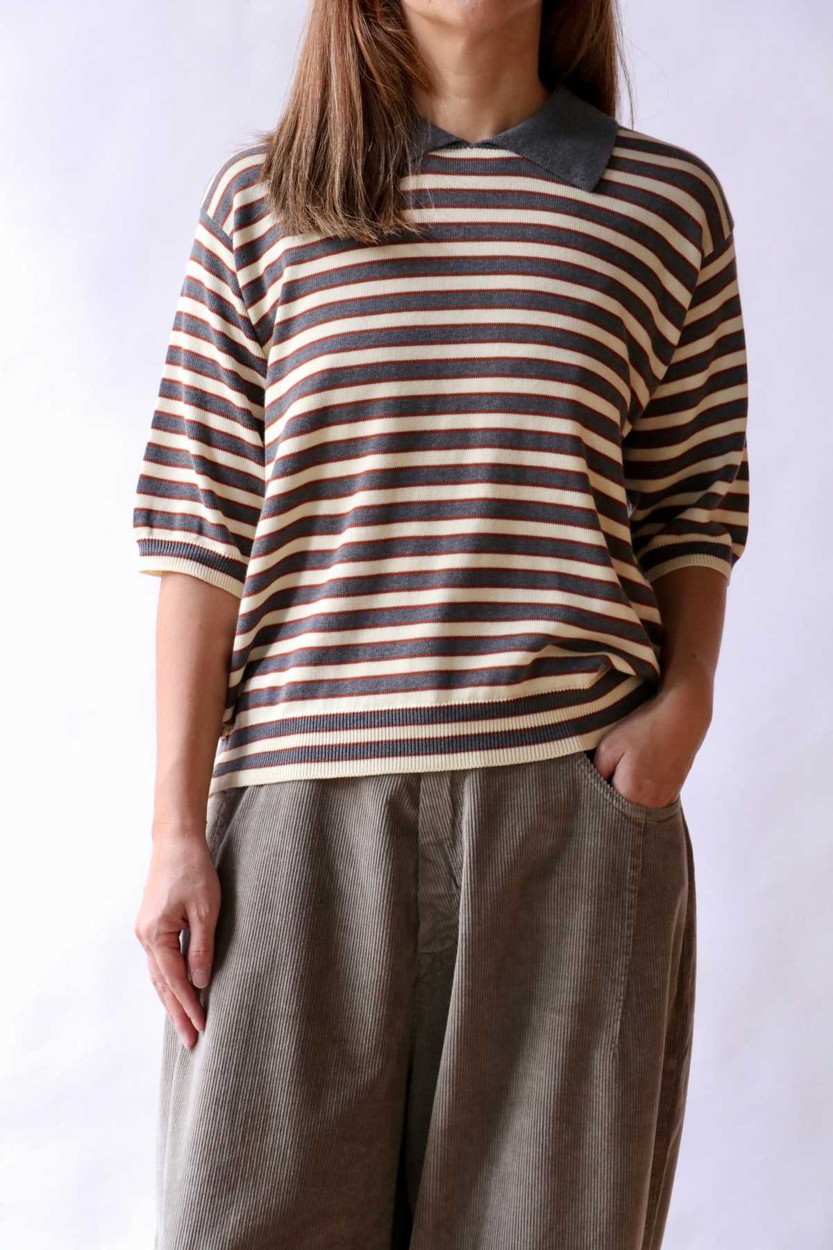 Cordera Organic Cotton Striped Polo Top - Image 1 of 5