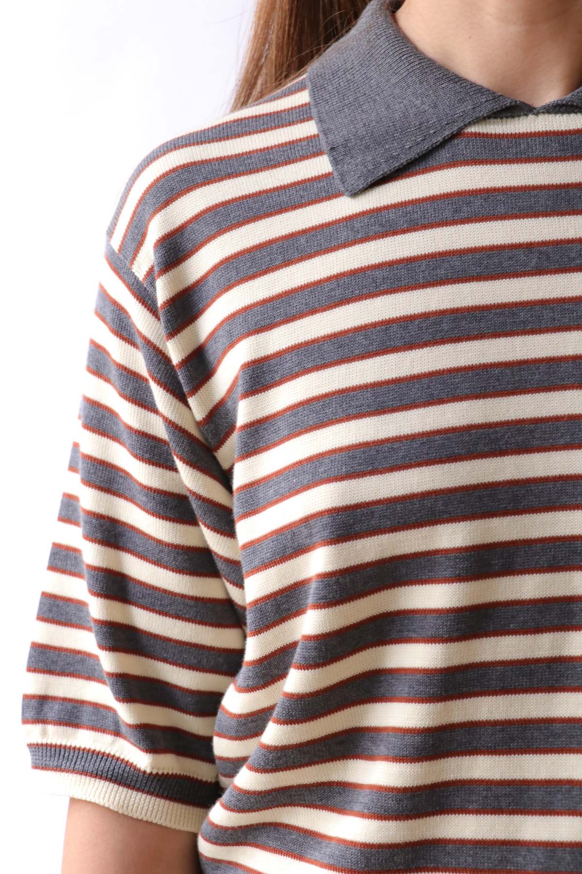 Cordera Organic Cotton Striped Polo Top - Image 2 of 5