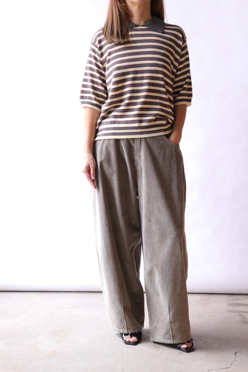 Cordera Organic Cotton Striped Polo Top