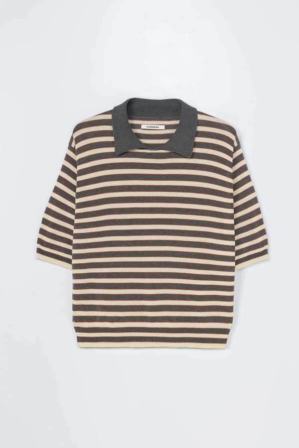 Cordera Organic Cotton Striped Polo Top