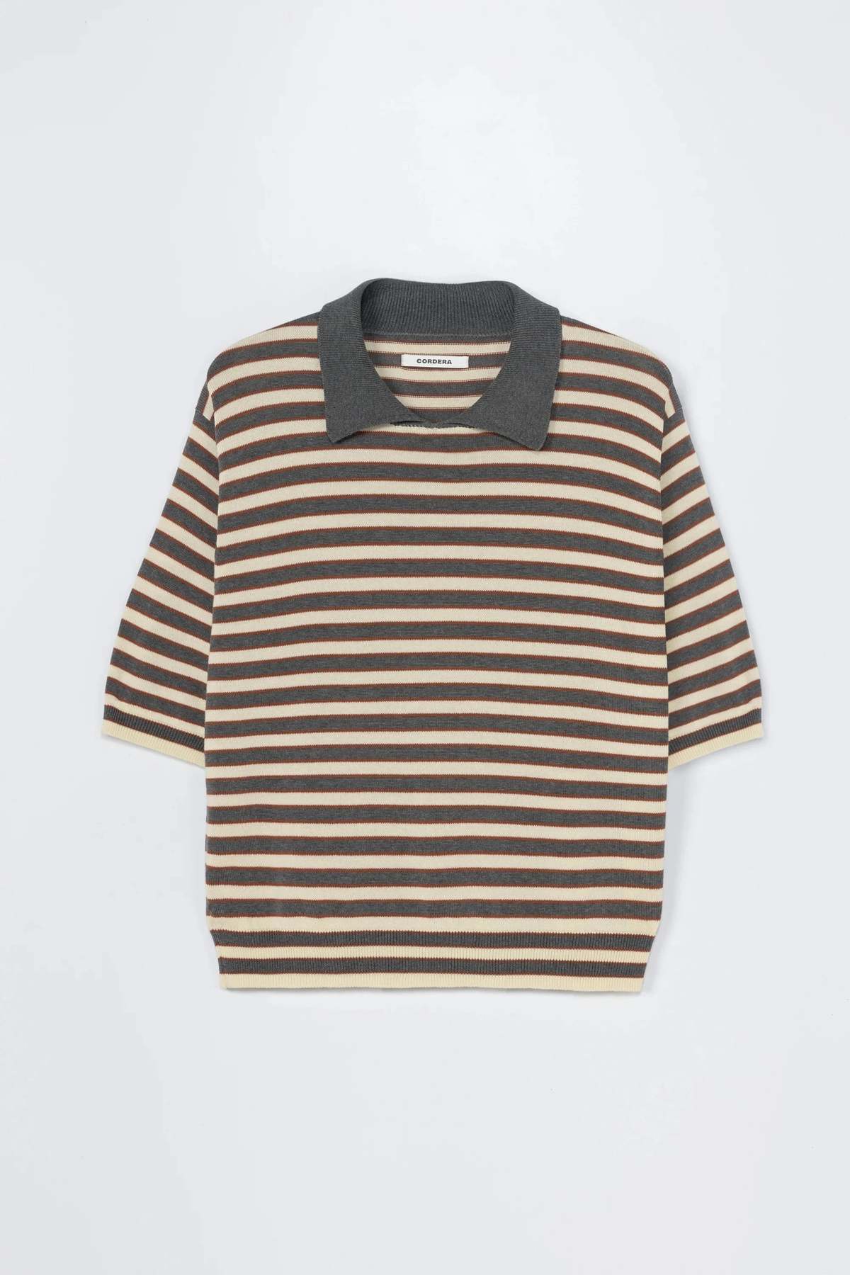 Cordera Organic Cotton Striped Polo Top - Image 5 of 5