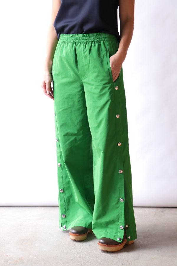 Tibi Nylon Snap Pull On Jogger Pants