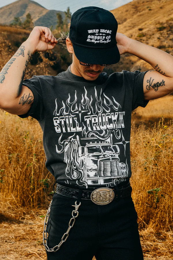Way West Supply Co Still Truckin' Tee - Vintage Black