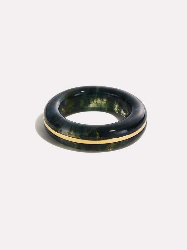 BY PARIAH Essential Stacking Ring - Moss Agate