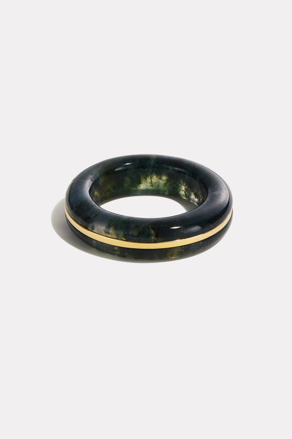 BY PARIAH Essential Stacking Ring - Moss Agate