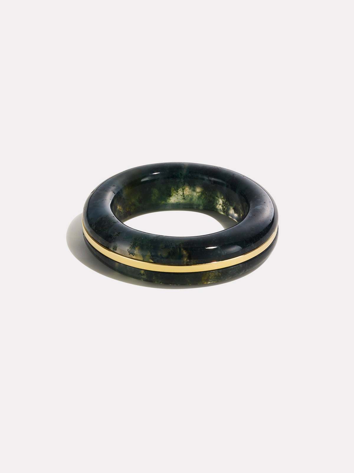 BY PARIAH Essential Stacking Ring - Moss Agate - Image 1 of 3