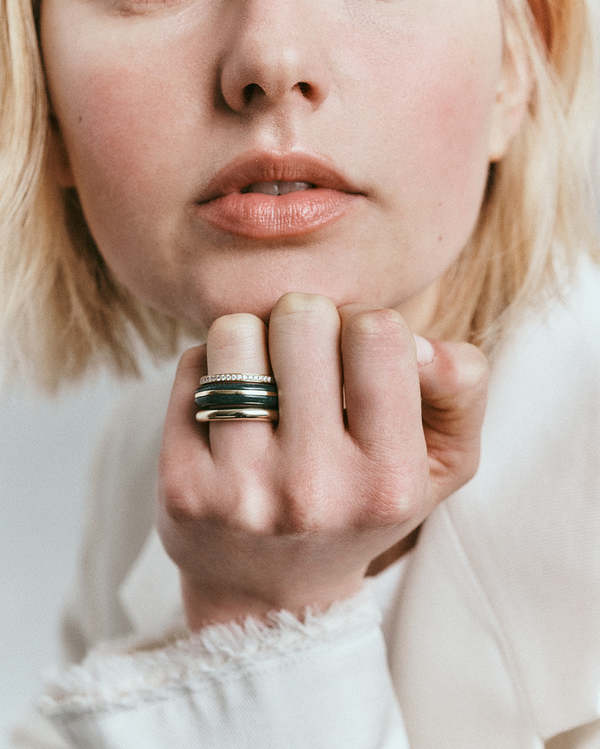 BY PARIAH Essential Stacking Ring - Moss Agate