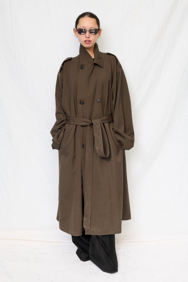 Assembly Brown Suiting Trench Coat