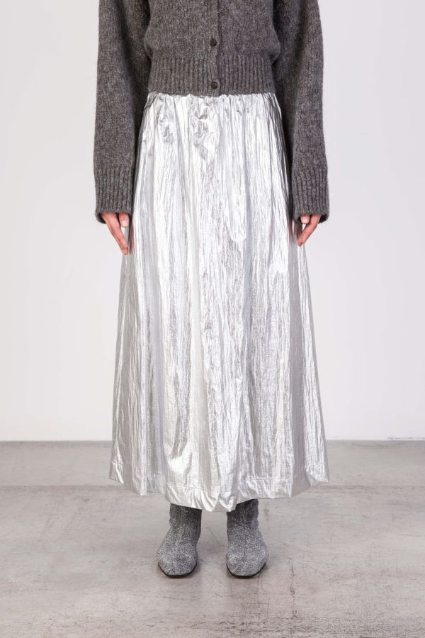 Alysi Nylon Skirt - Silver