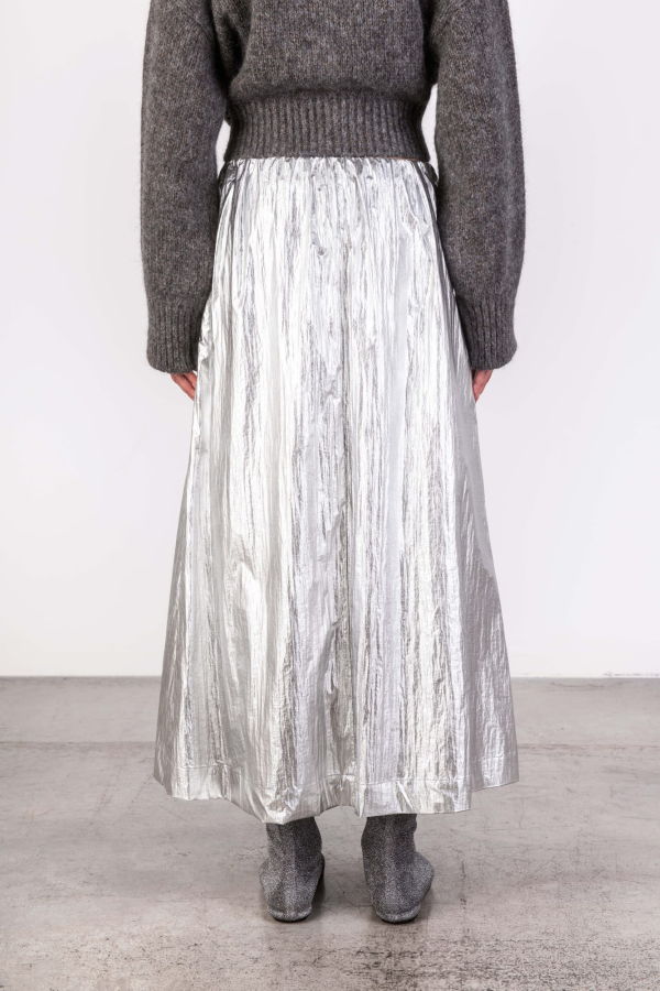 Alysi Nylon Skirt - Silver