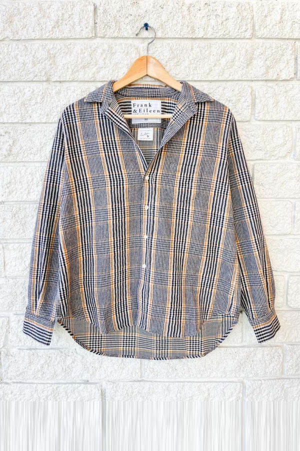 Frank & Eileen Eileen Relaxed Button-Up Shirt - Camel and Black Plaid
