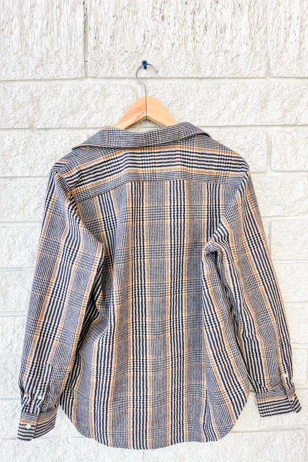 Frank & Eileen Eileen Relaxed Button-Up Shirt - Camel and Black Plaid