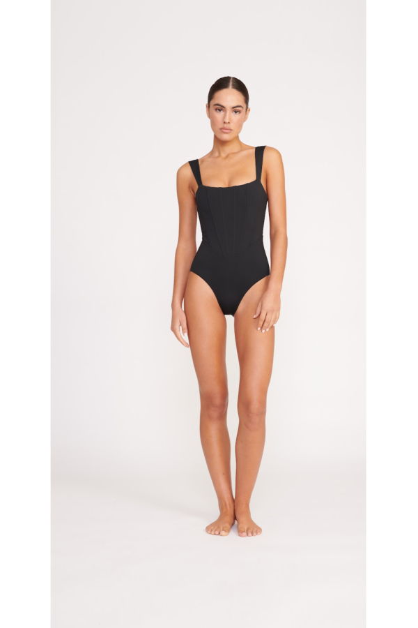 Staud Adelaide One Piece Swimsuit - Black