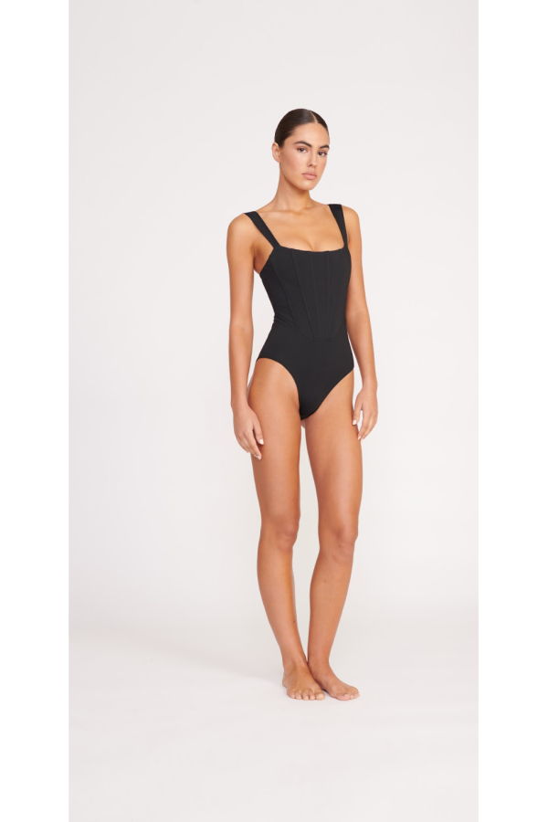 Staud Adelaide One Piece Swimsuit - Black