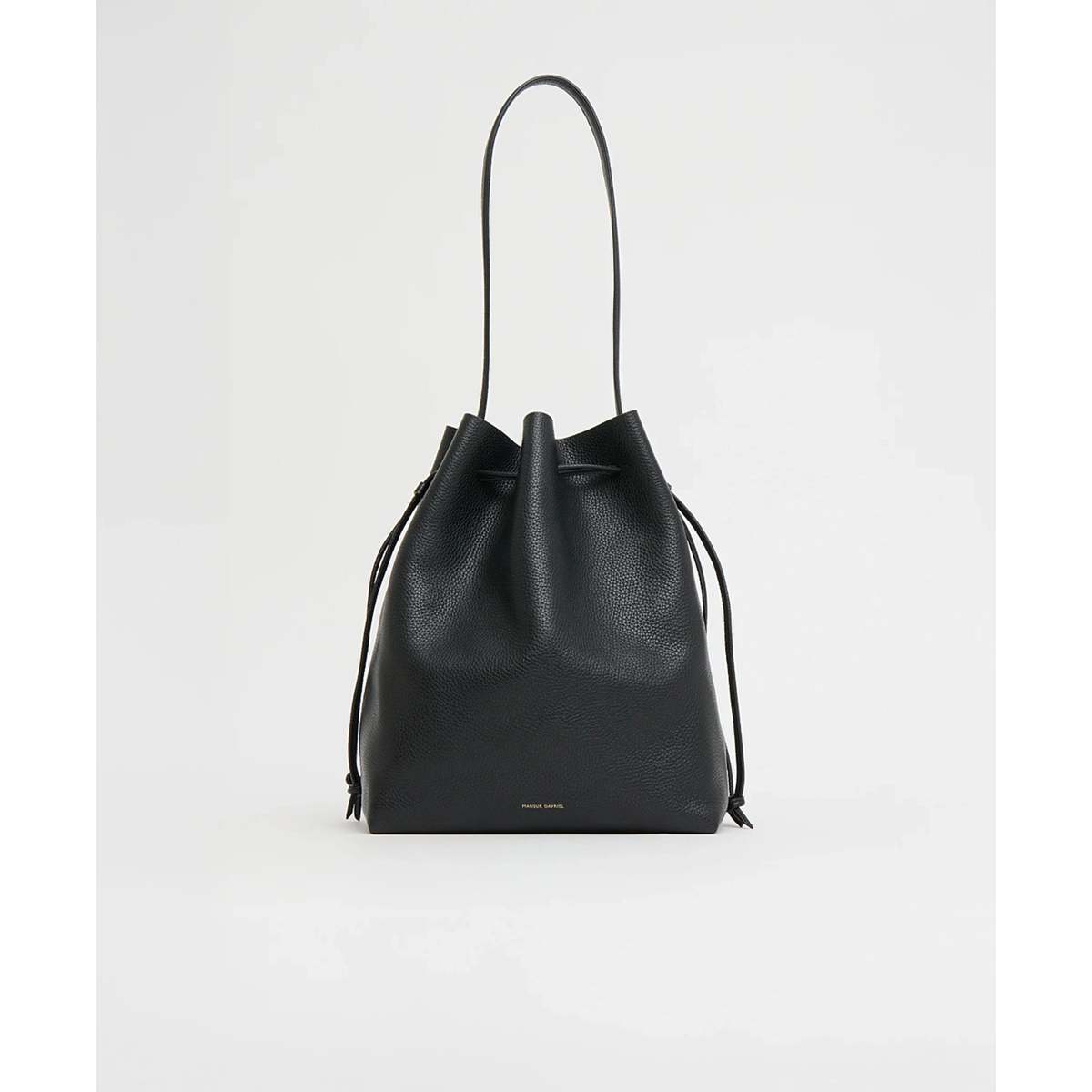 Mansur Gavriel Drawstring Cabas Handbag - Black - Image 1 of 4