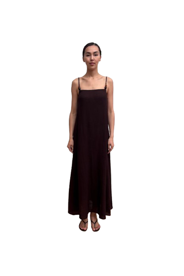 Staud Laura Dress - Dark Chocolate