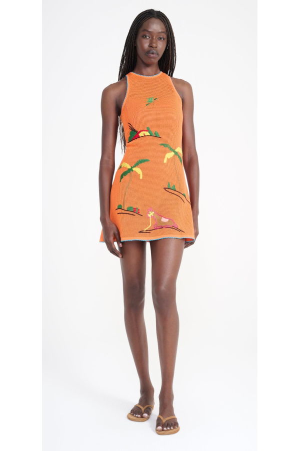 Staud Marea Dress - Riviera Flame