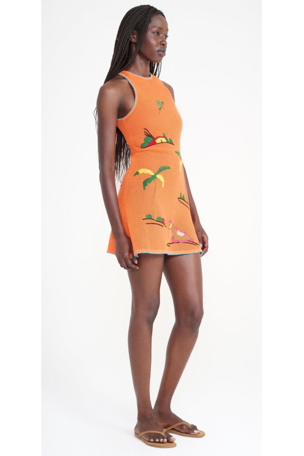 Staud Marea Dress - Riviera Flame