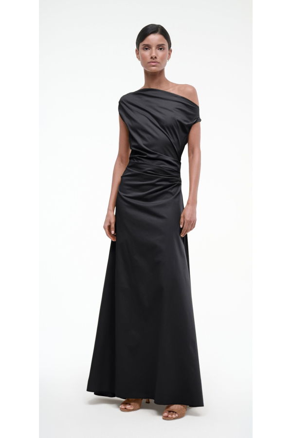 Staud Phare Silk Maxi Dress - Black