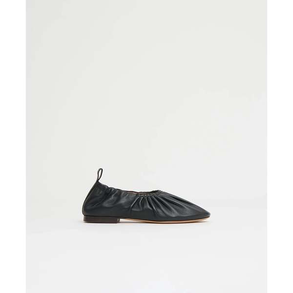 Mansur Gavriel Ruched Ballerina Flat - Black Mansur Gavriel Ruched Ballerina Flat - Black