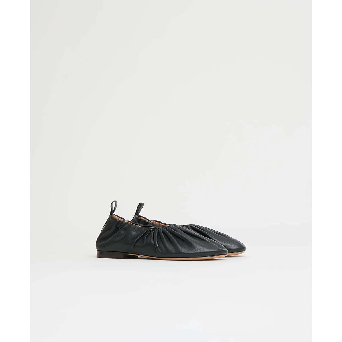 Mansur Gavriel Ruched Ballerina Flat - Black - Image 2 of 4