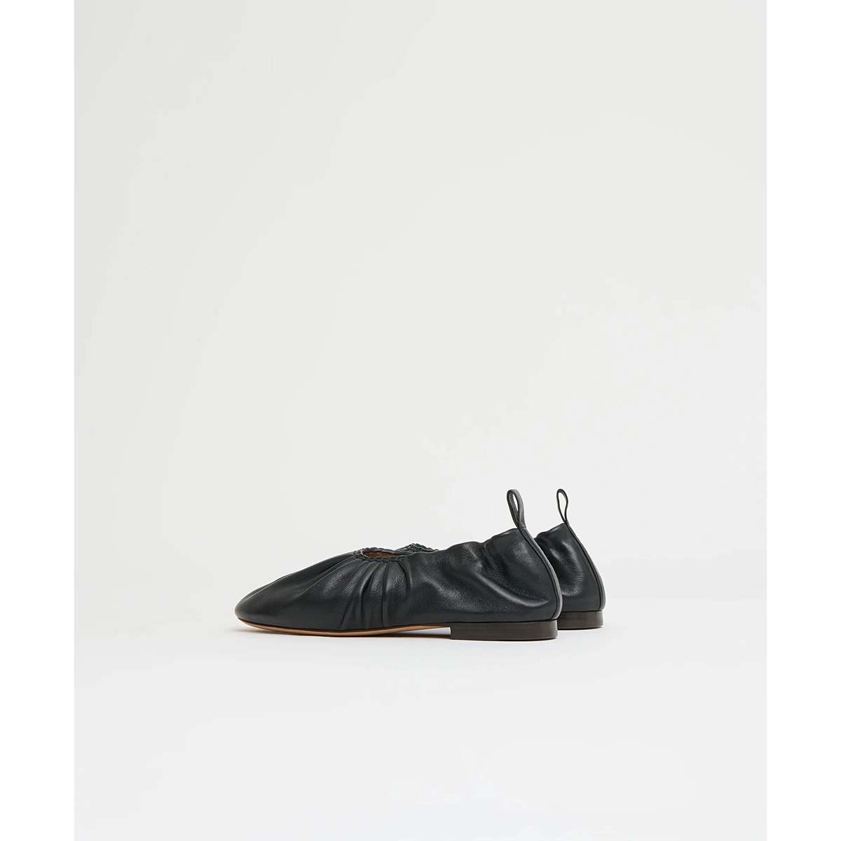 Mansur Gavriel Ruched Ballerina Flat - Black - Image 3 of 4