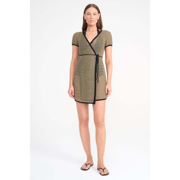 Staud Spritz Coverup Dress - Thyme/Black