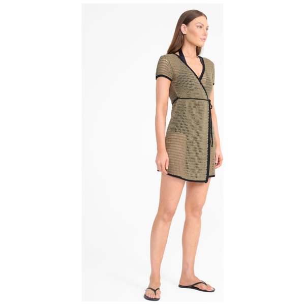 Staud Spritz Coverup Dress - Thyme/Black