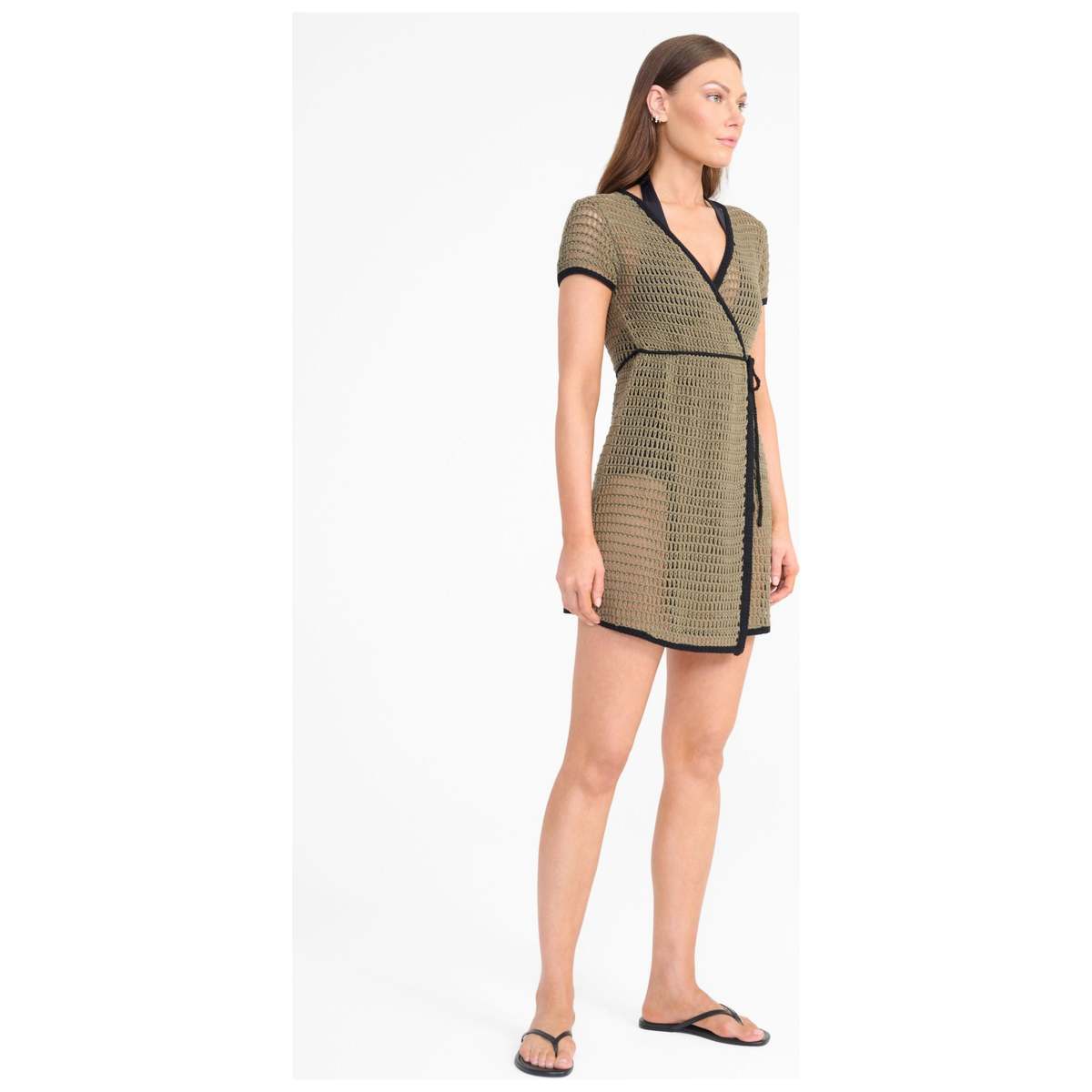 Staud Spritz Coverup Dress - Thyme/Black - Image 2 of 3