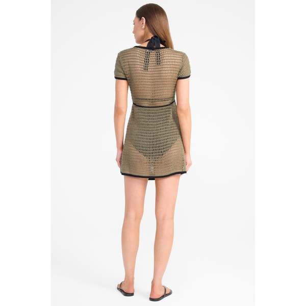 Staud Spritz Coverup Dress - Thyme/Black