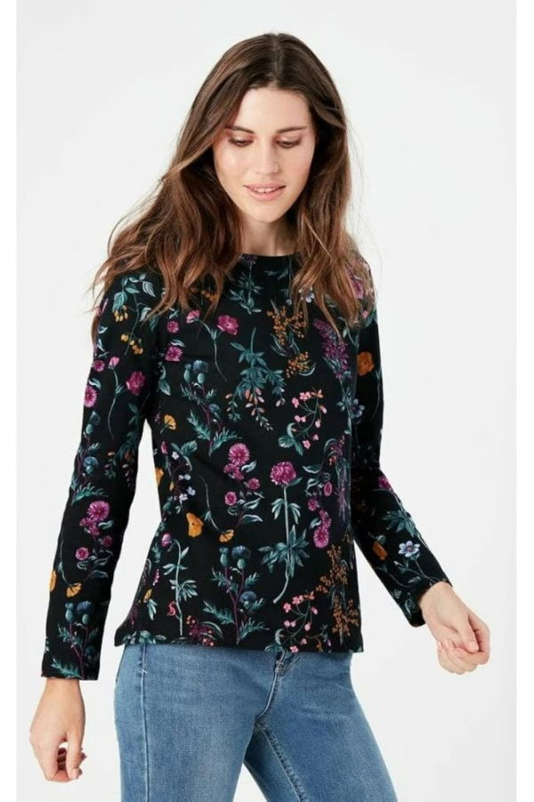 Johnny Was Janie Favorite Long Sleeve Crew Neck Swing Tee - Mayra Schiffl