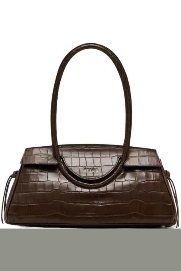 Staud Maude Shoulder Bag - Espresso Croco