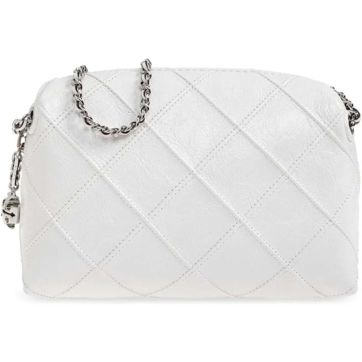 Tory Burch Fleming Distressed Leather Crossbody Bag - Blanc - Image 1 of 2