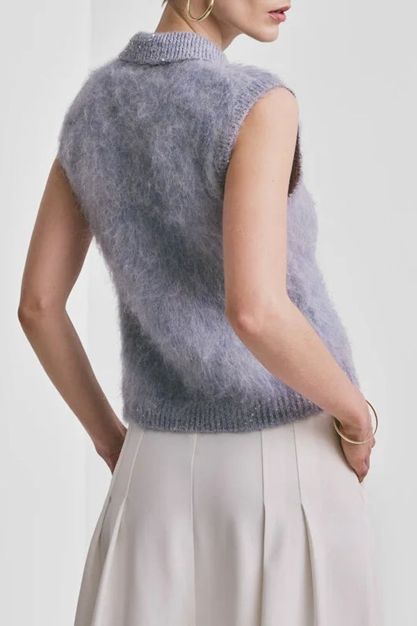 byTiMo Hairy Knit Vest - Sky Blue