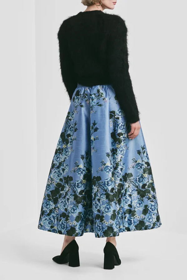 byTiMo Taffeta Maxi Skirt - Azure Garden