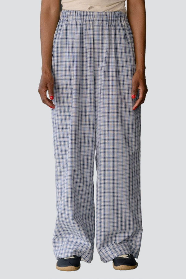 Baserange Blue Check Claude Pants