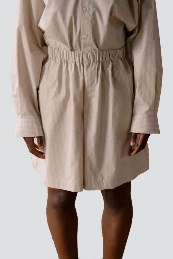 Baserange Claude Shorts - Brown Stripe