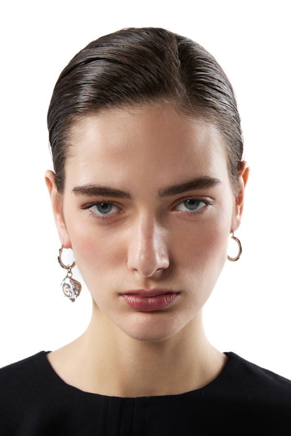 MM6 Maison Margiela Pendant-Embellished Hoop Earrings