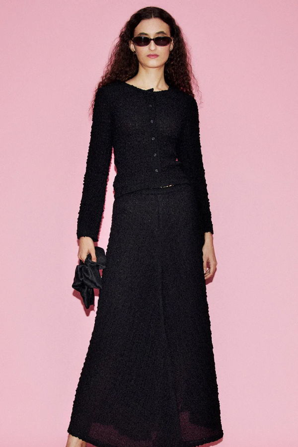 Silk Laundry Elena Long Sleeve Top - Black