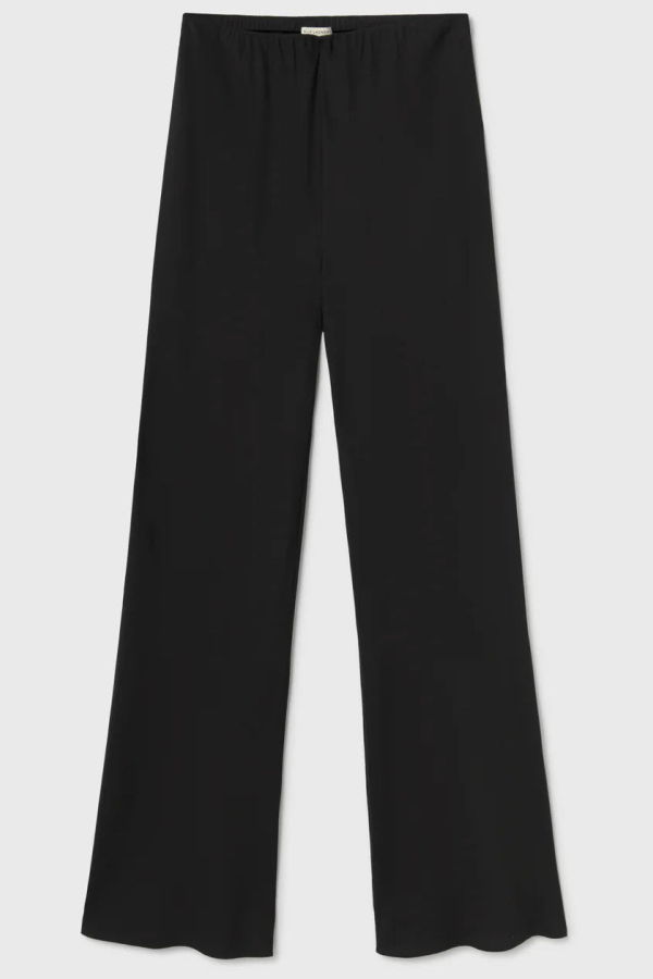 Silk Laundry Wide-Leg Bias Cut Pants - Black