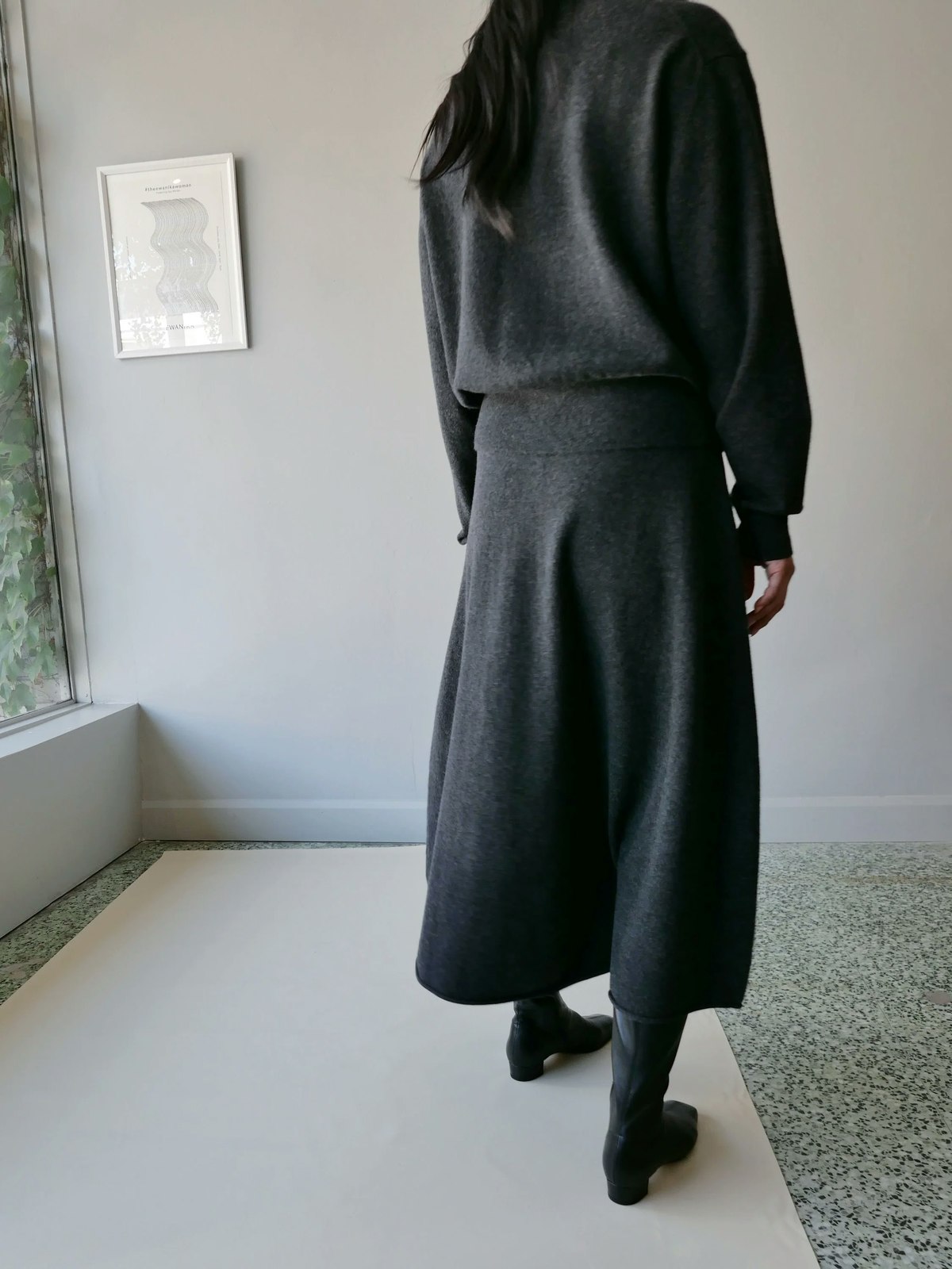 Extreme Cashmere N°388 Ease Skirt - Shadow - Image 2 of 4